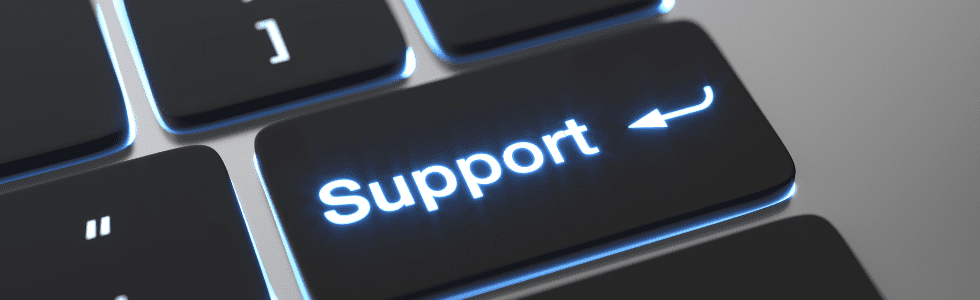 Image of a keyboard with a key labeled "Support"